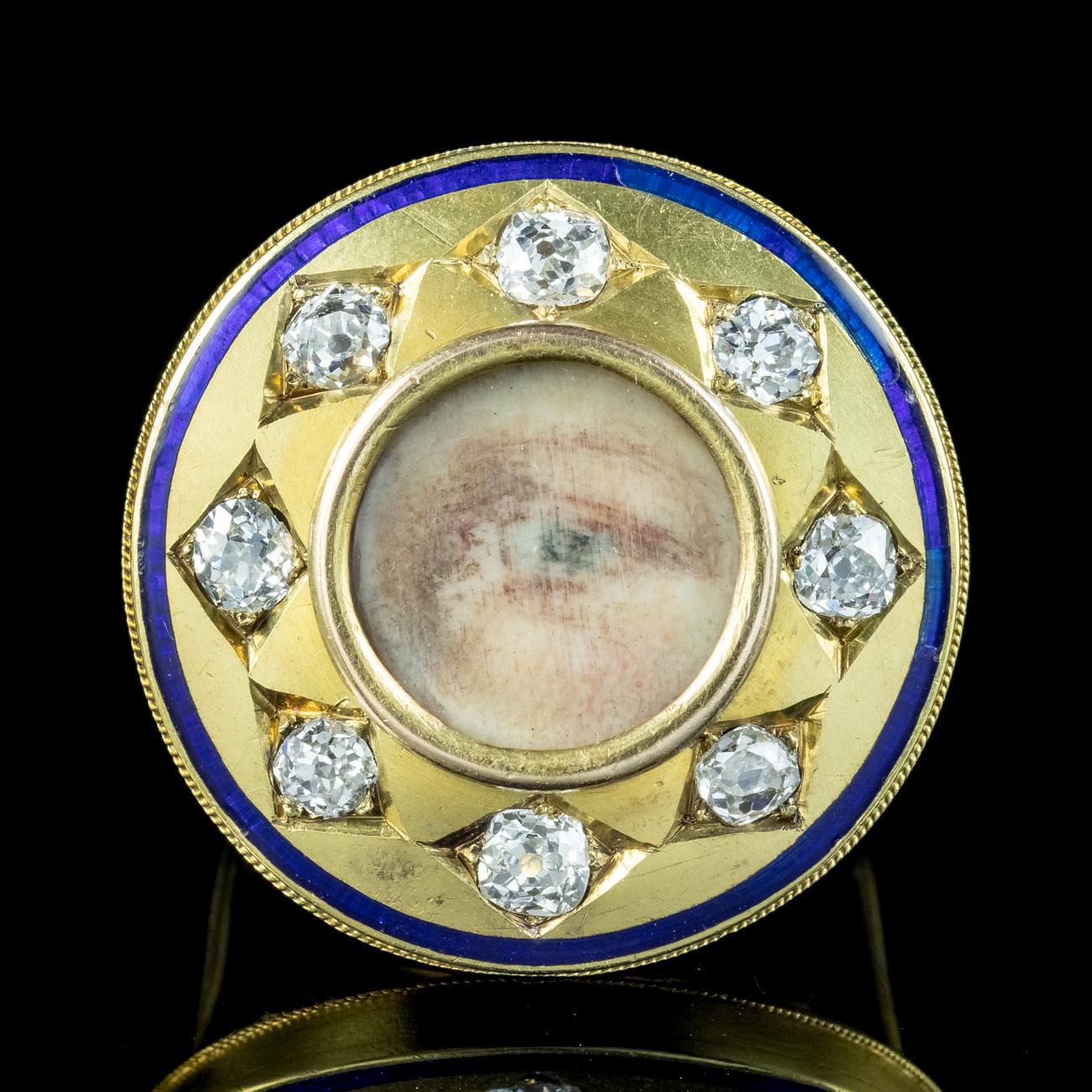 Antiker georgianischer Lovers Eye Diamantring, signiert Sir Edwin Henry Landseer (Georgian) im Angebot