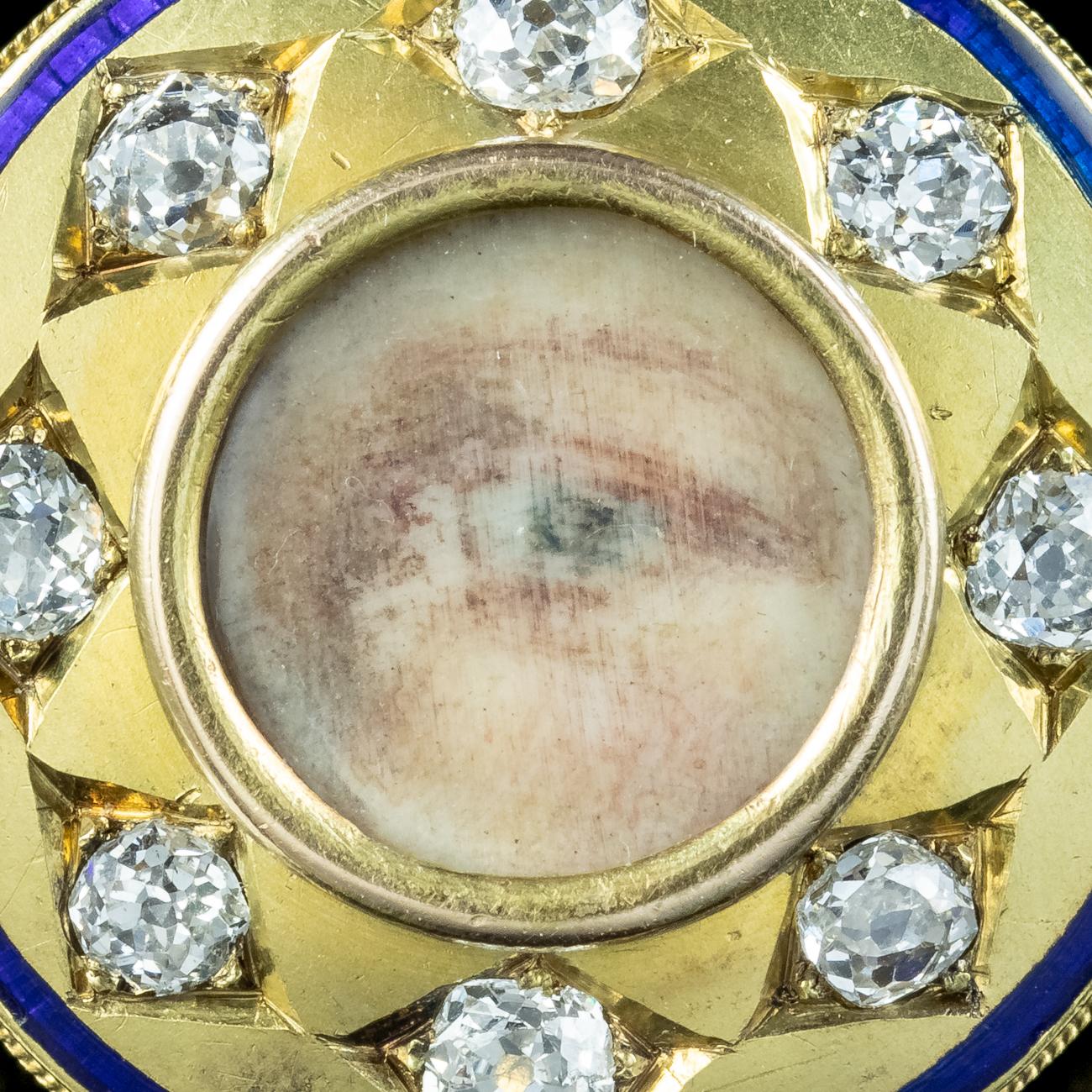 Antiker georgianischer Lovers Eye Diamantring, signiert Sir Edwin Henry Landseer (Alteuropäischer Schliff) im Angebot