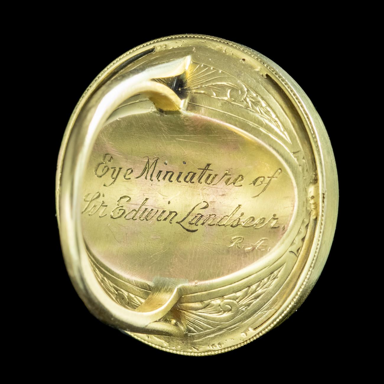 Antiker georgianischer Lovers Eye Diamantring, signiert Sir Edwin Henry Landseer für Damen oder Herren im Angebot