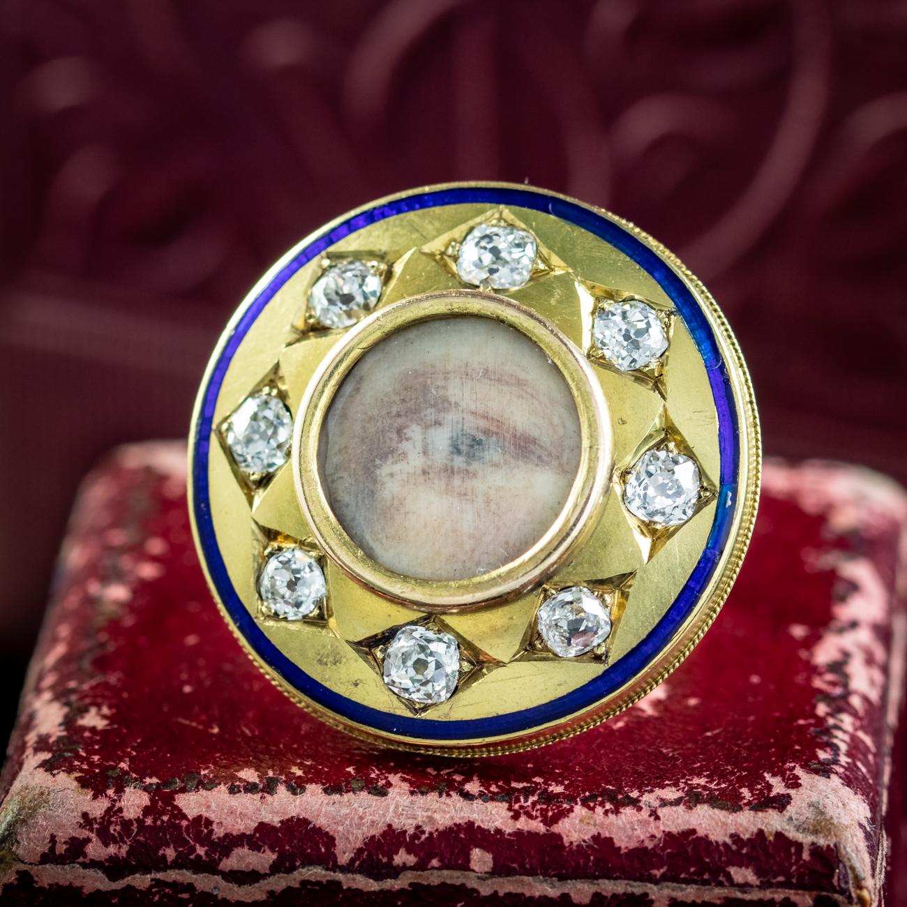 Antiker georgianischer Lovers Eye Diamantring, signiert Sir Edwin Henry Landseer im Angebot 3