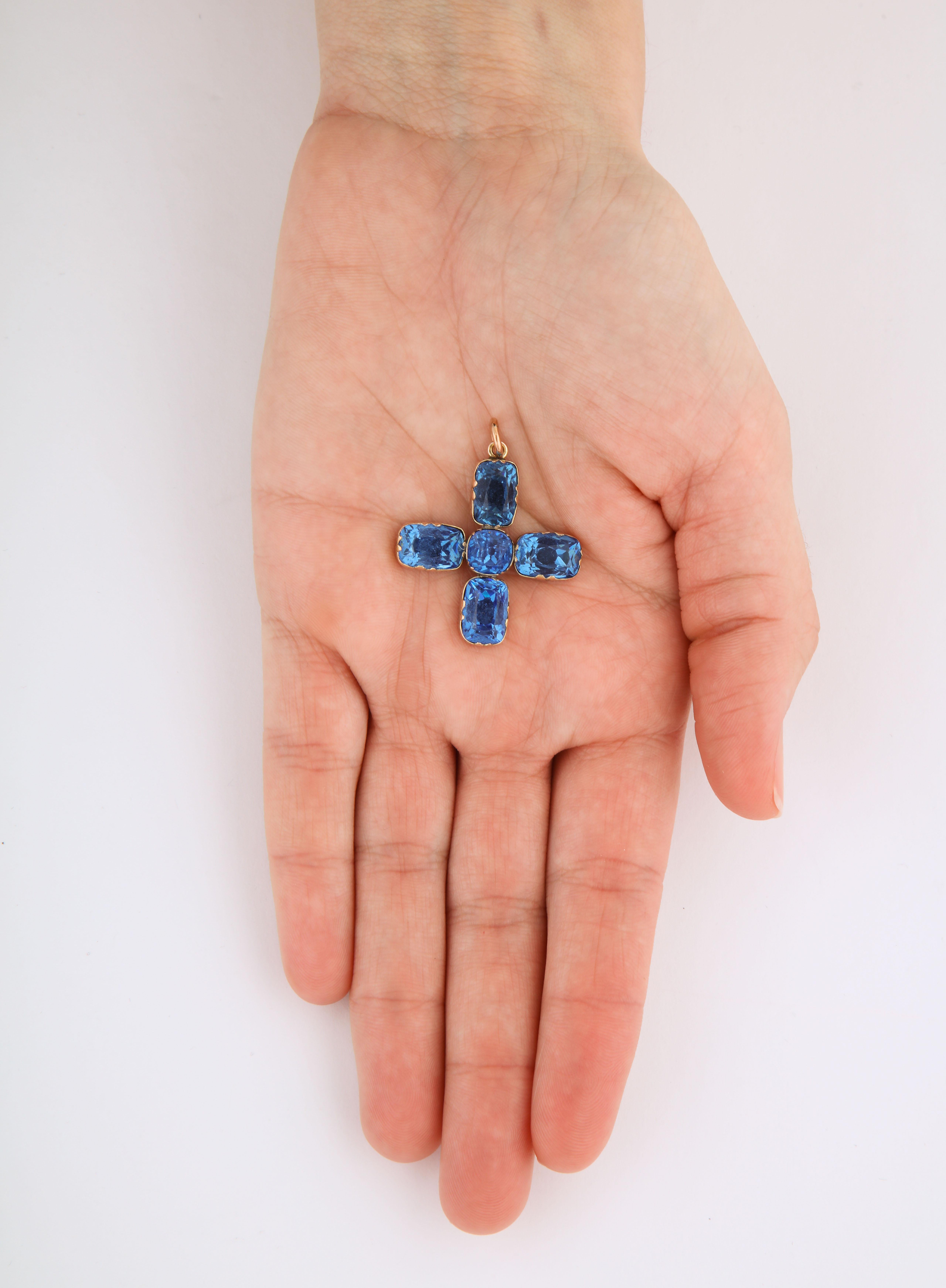 Women's Antique Georgian Luminous Paste Cross