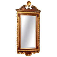 Antique Georgian Mahogany and Parcel Gilt Mirror