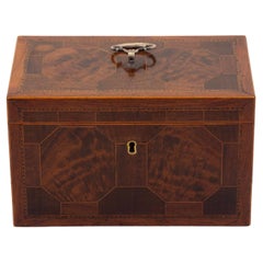 Baúl de Té Antiguo Georgiano de Caoba