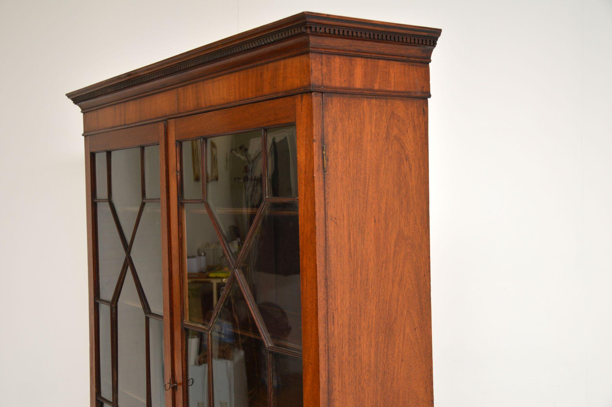 Antique Georgian Mahogany Astral Glaze Bookcase 4