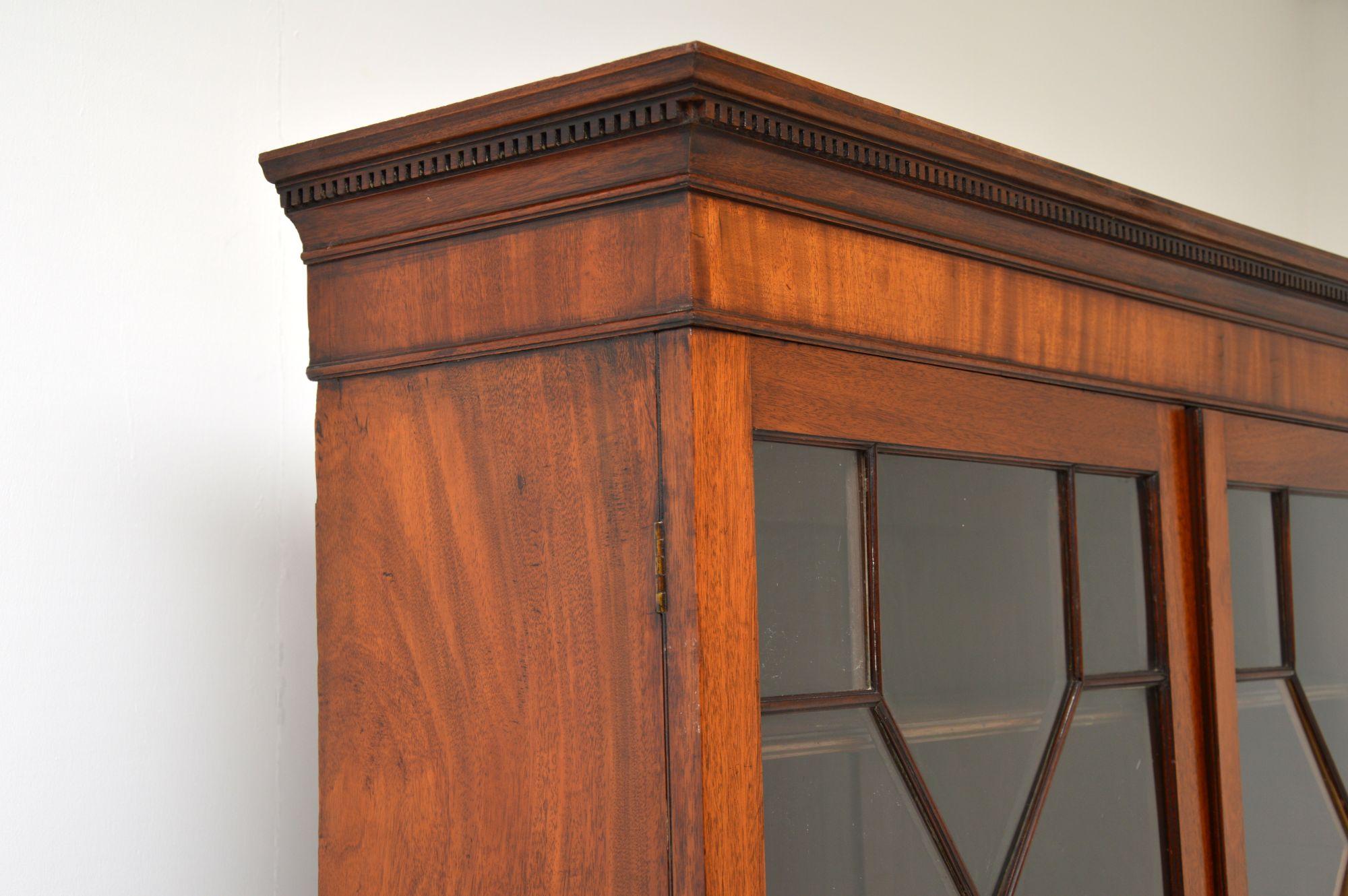 Antique Georgian Mahogany Astral Glaze Bookcase 2