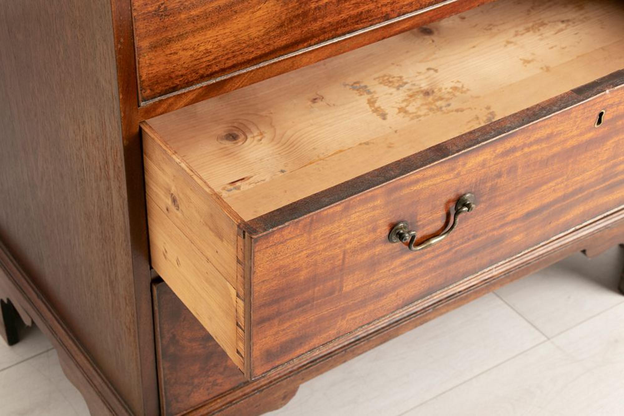 Antike georgianische Bachelor's Chest of Drawers aus Mahagoni um 1800 im Angebot 1