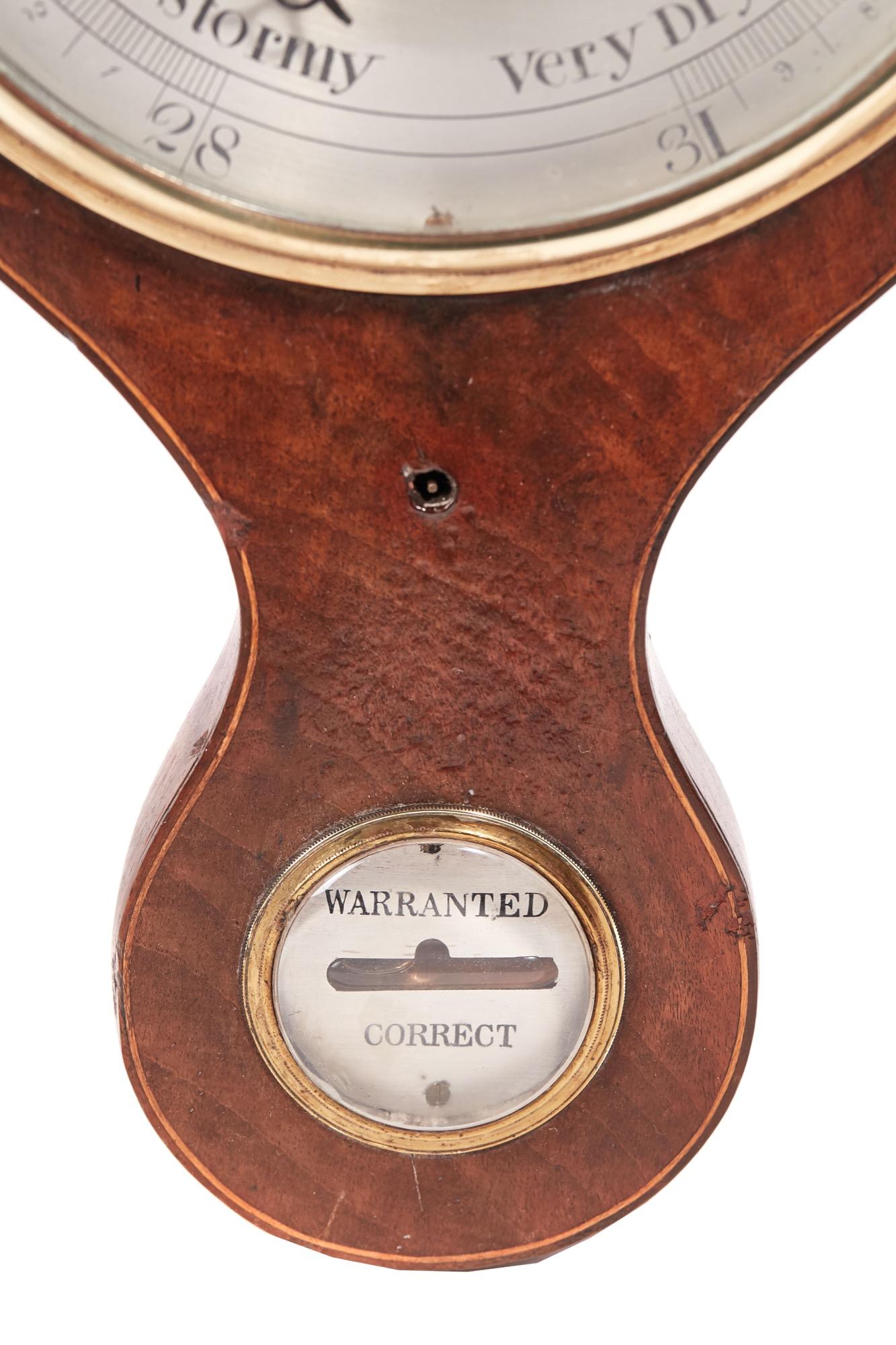 19th Century Antique Georgian Mahogany Banjo Barometer
