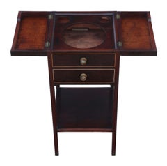 Antiker georgianischer Mahagoni-Nachttisch Waschtisch, um 1810