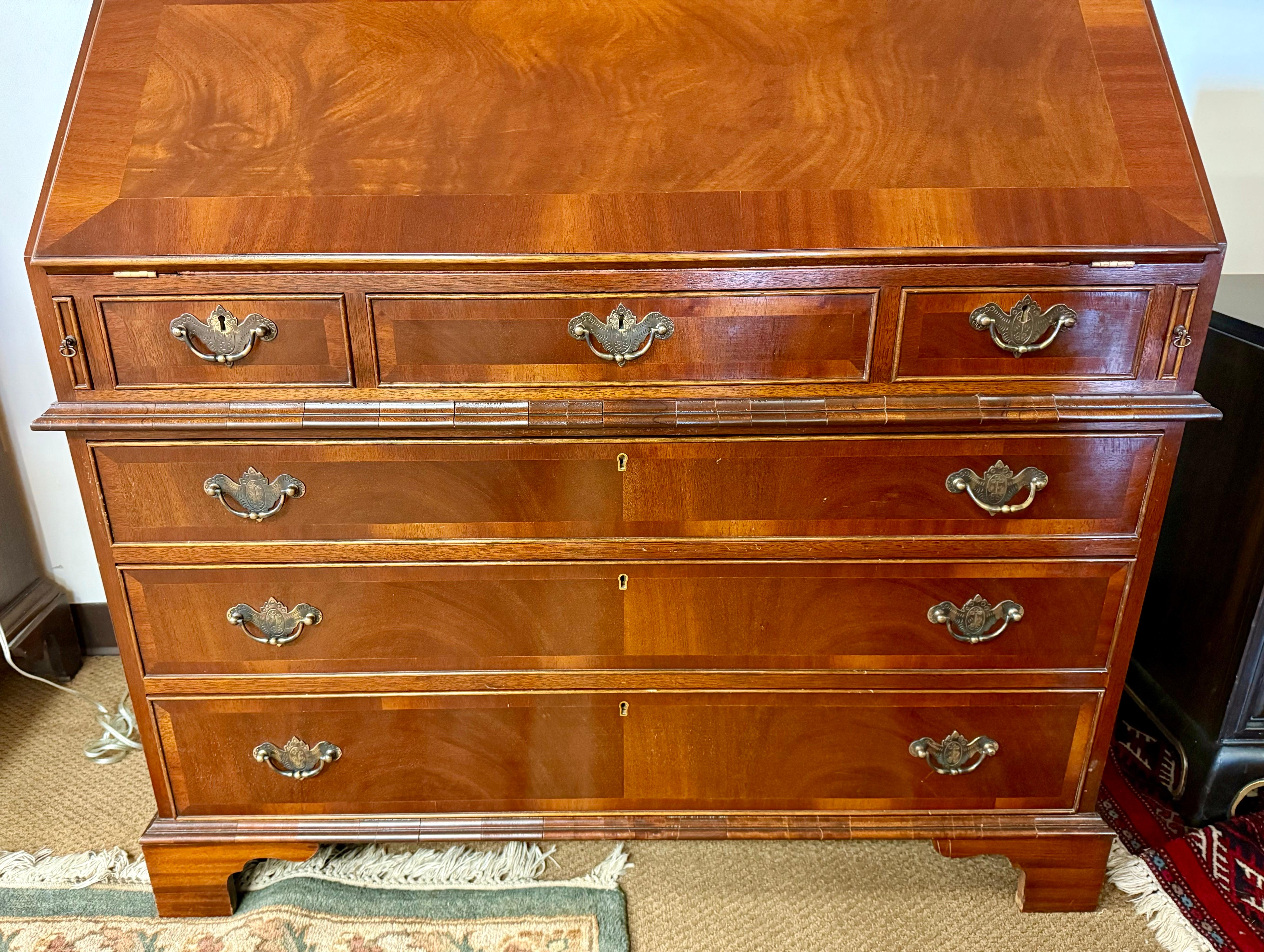 Antique Georgian Mahogany Breakfront China Cabinet Sideboard Secretary Desk 3
