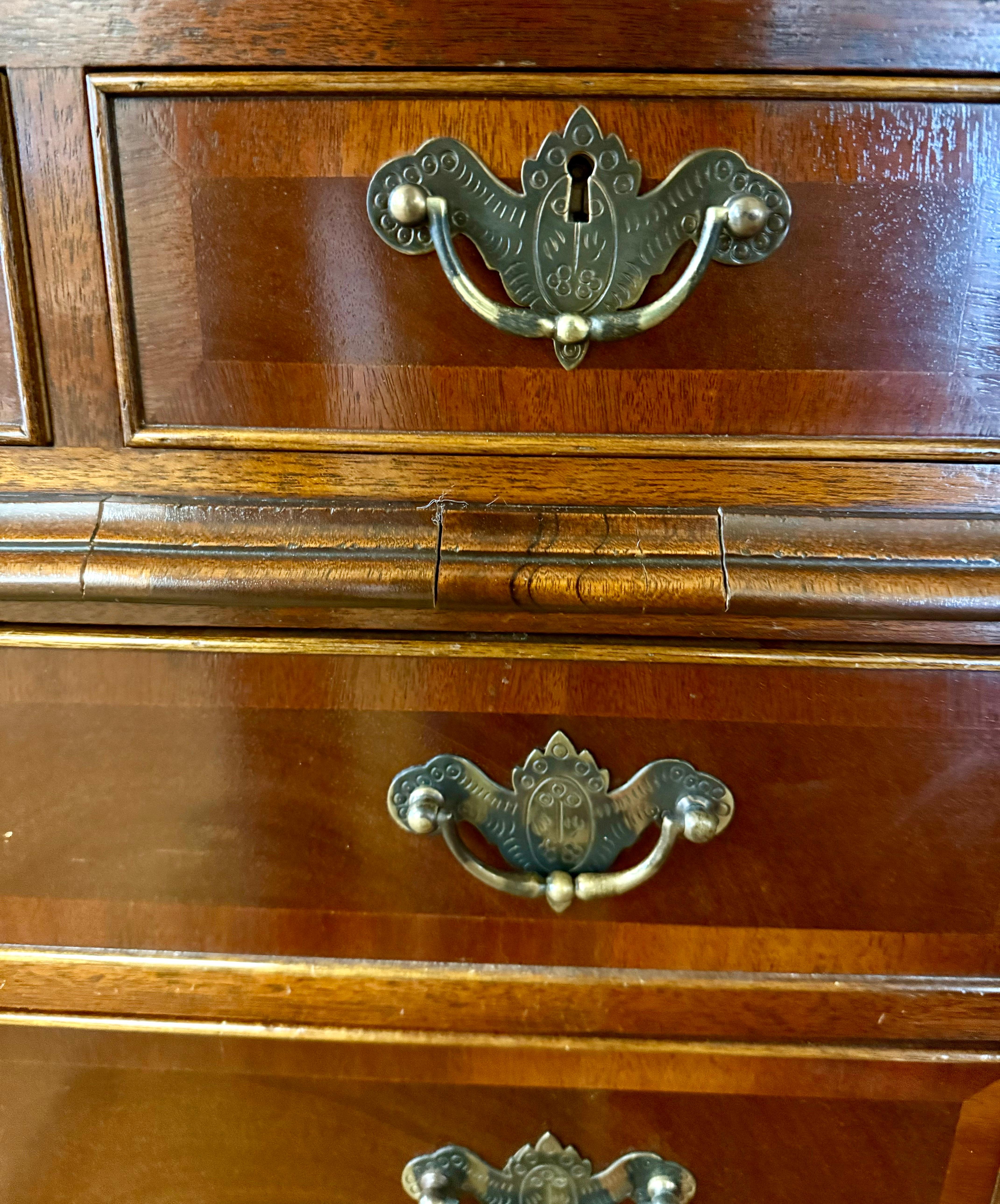 Antique Georgian Mahogany Breakfront China Cabinet Sideboard Secretary Desk 4