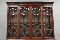 Antique Georgian Mahogany Bubble Glass Breakfront Cabinet Bookcase by Vanleigh