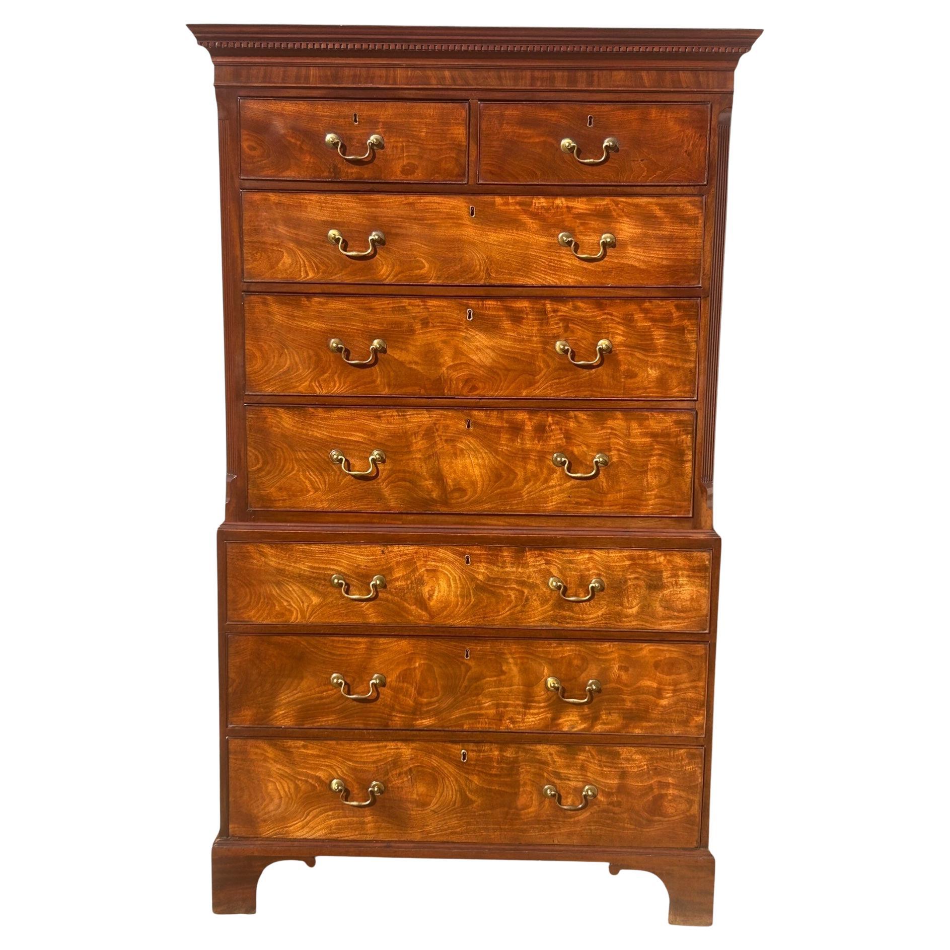 Antique Georgian Mahogany Chest On Chest