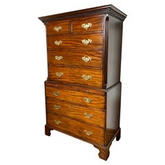 Antique Georgian Mahogany Chest on Chest Highboy Dresser Circa Late 18th Century