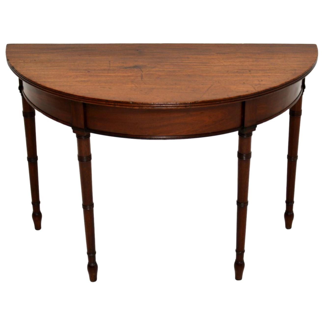 Mahogany Demilune Console Table at 1stDibs