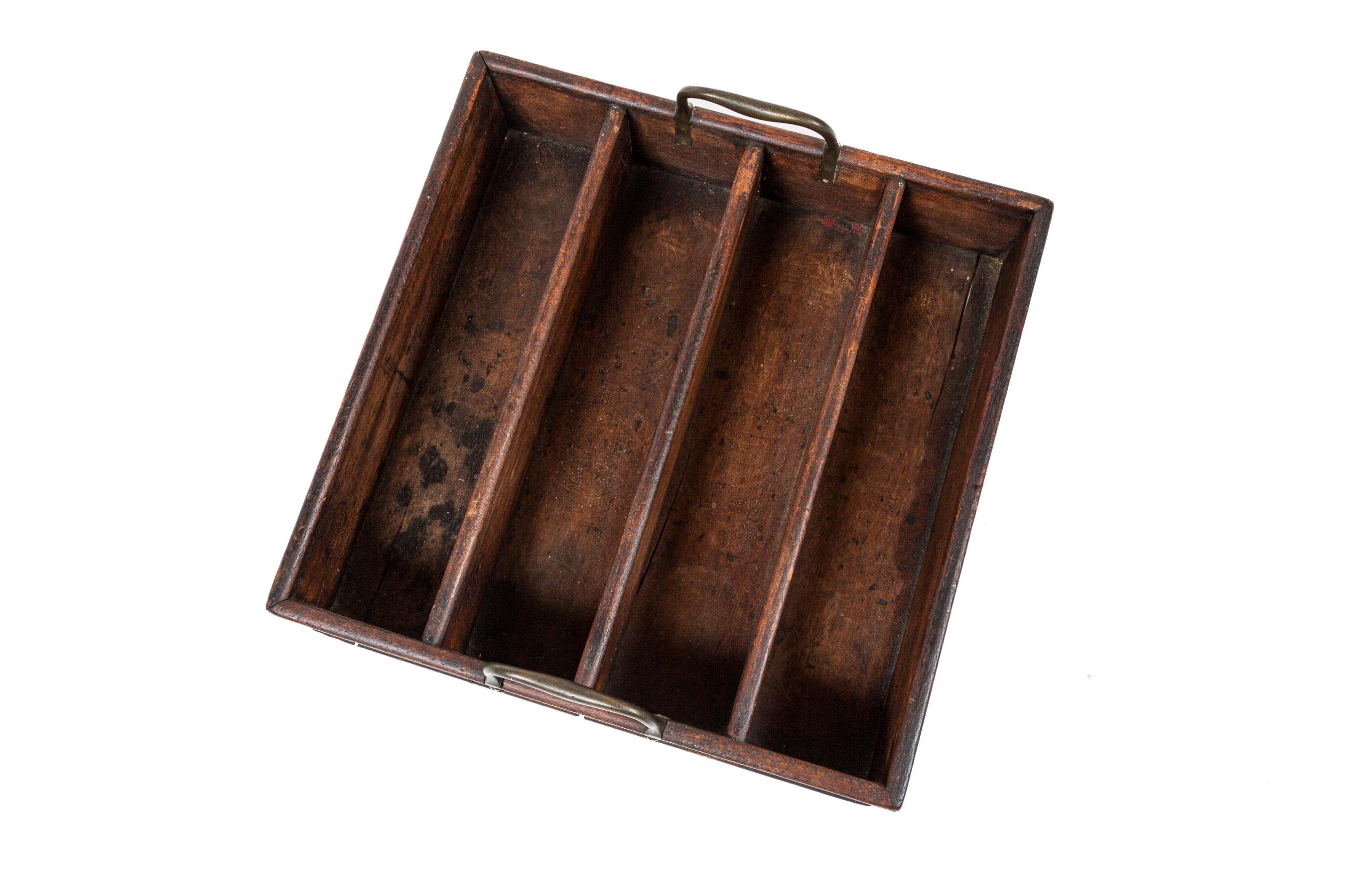 Antikes georgianisches Mahagoni-Besteck-Tablett, England, frühes 19. im Angebot 1