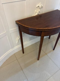 Antique Georgian Mahogany Demi Lune Console Table & Fold Over Card Table