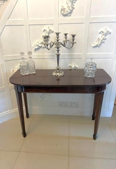 Antique Georgian Mahogany Demi Lune Console Table