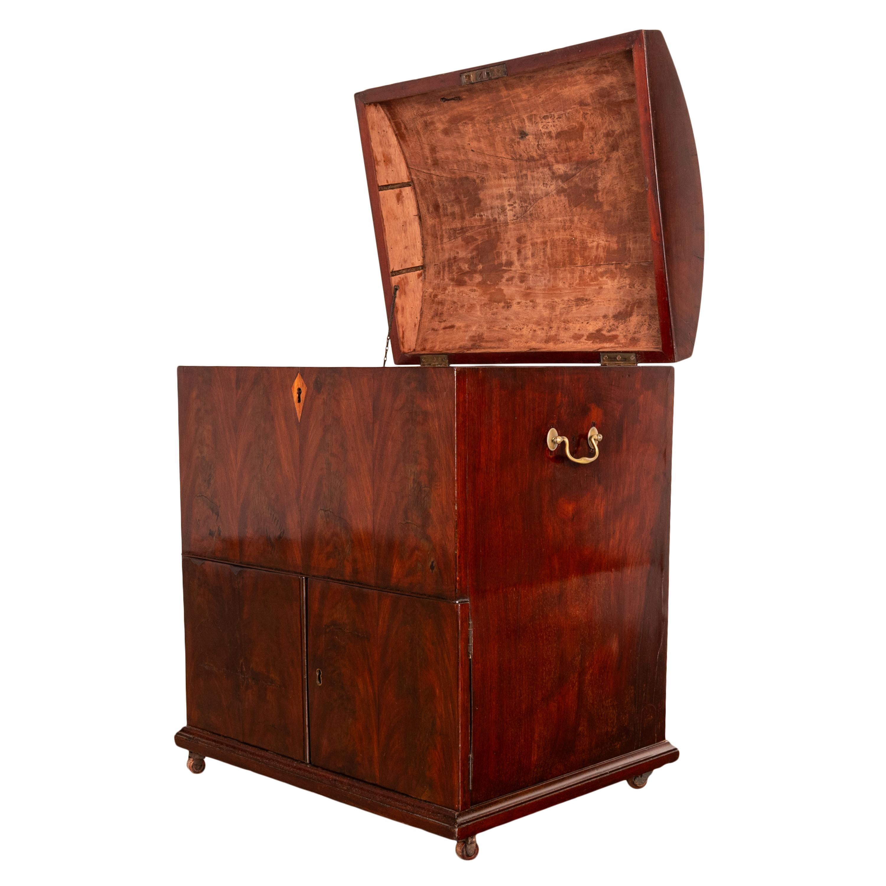Antique Georgian Mahogany Domed Top Wine Liquor Cellarette Cabinet Box 1780 For Sale 5