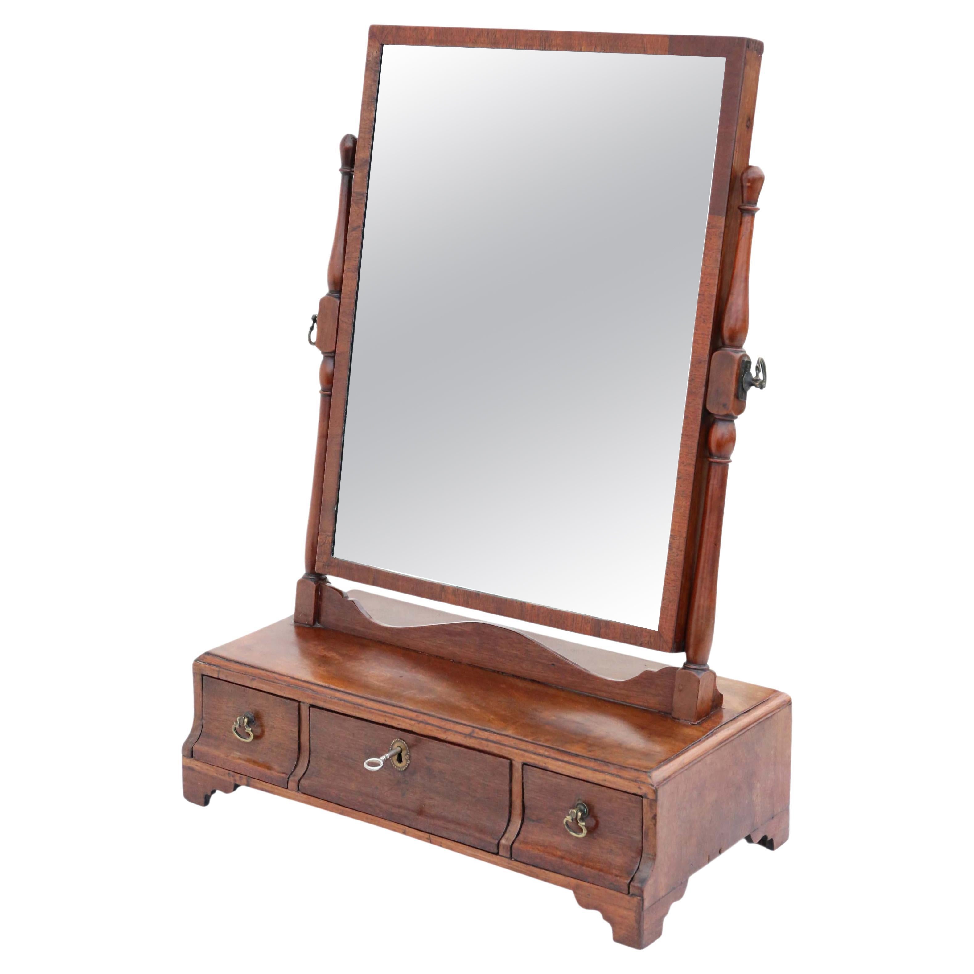Antique Georgian Mahogany Dressing Table Swing Mirror
