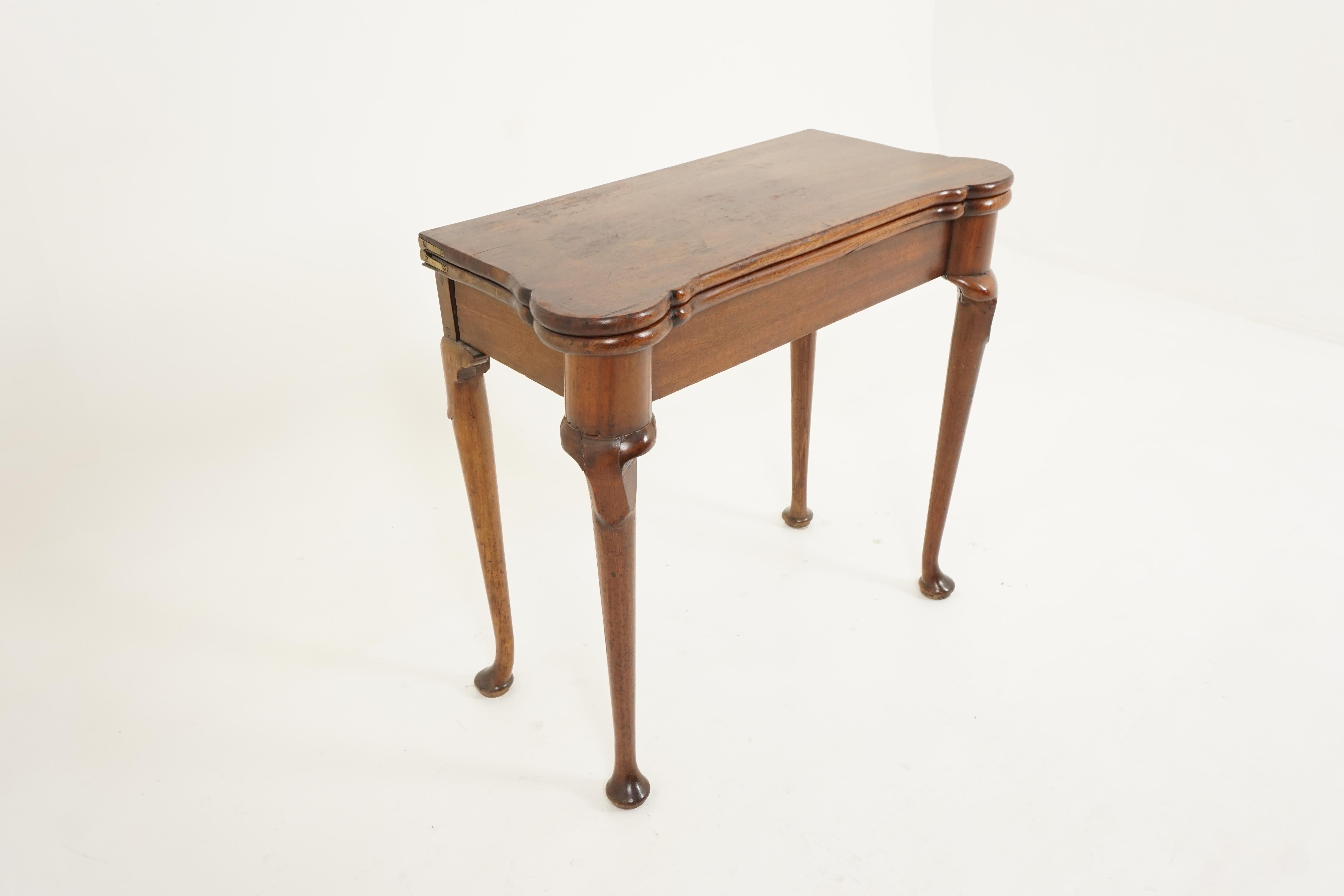 Scottish Antique Georgian Mahogany Fold Over Tea Table, Scotland 1810, B2721