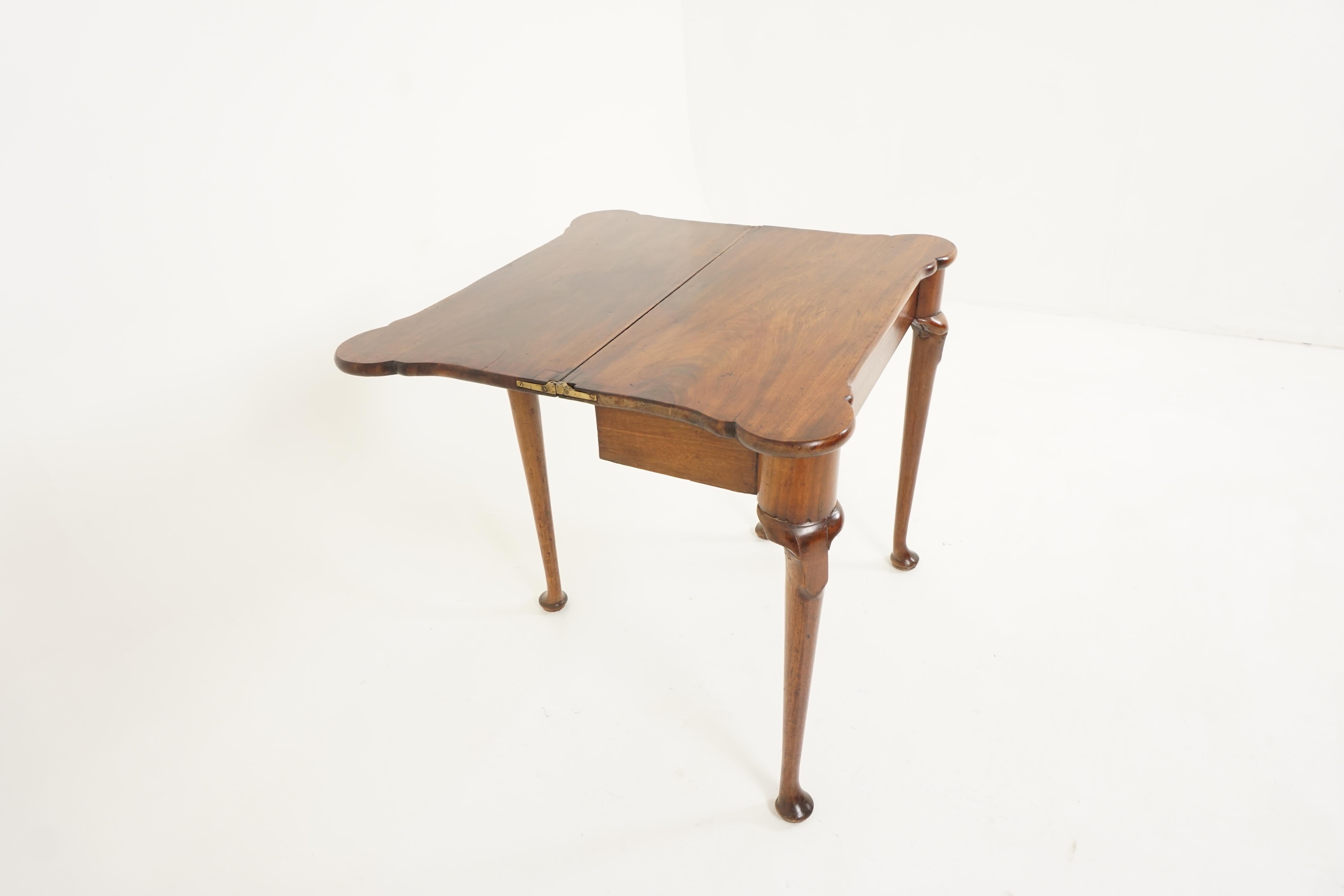 Antique Georgian Mahogany Fold Over Tea Table, Scotland 1810, B2721 In Good Condition In Vancouver, BC