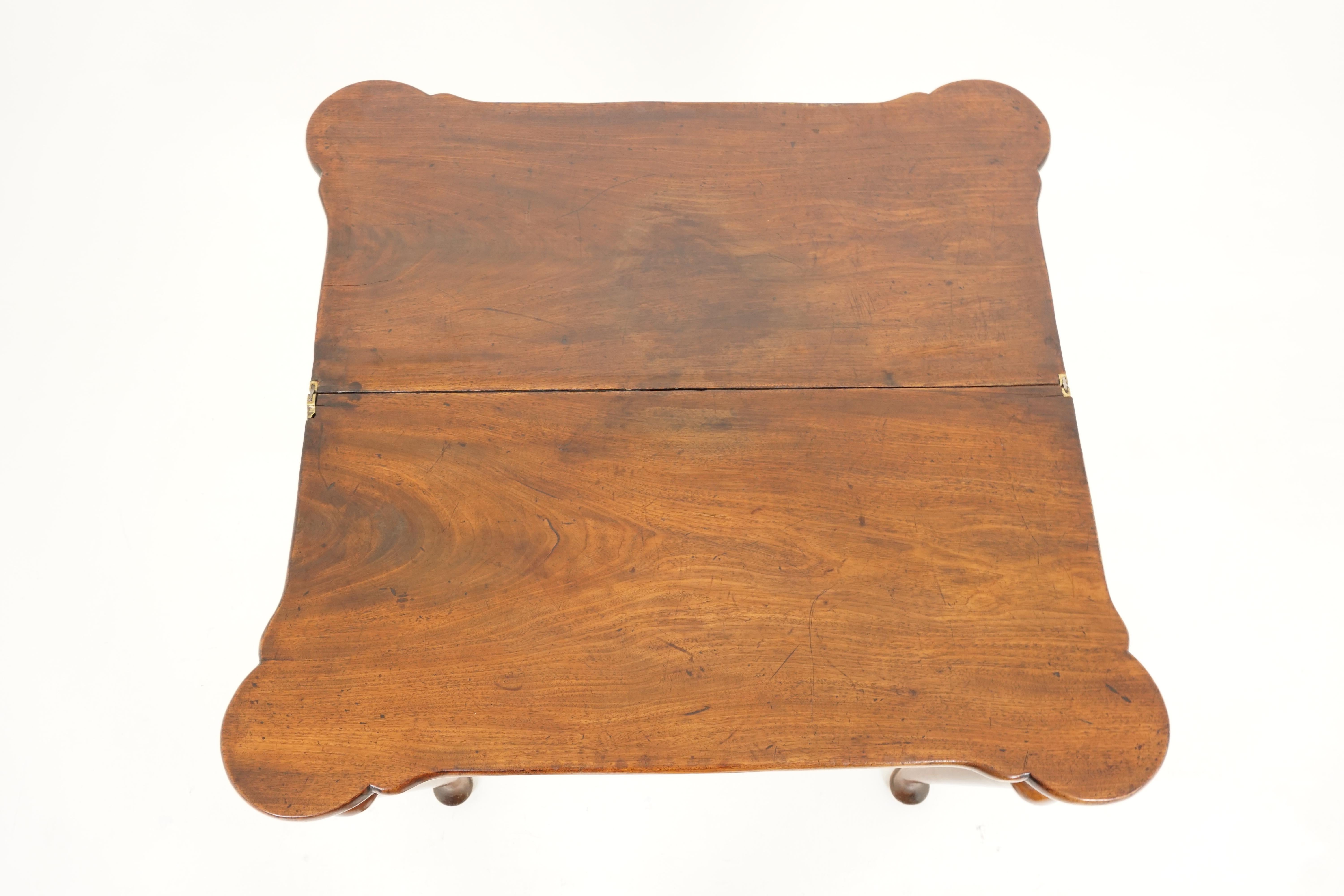 Walnut Antique Georgian Mahogany Fold Over Tea Table, Scotland 1810, B2721