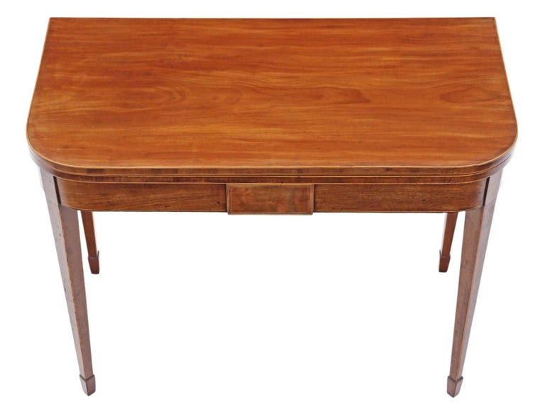 Tea Console Antique Georgian Mahogany Folding Card Tea Console Table at 1stDibs