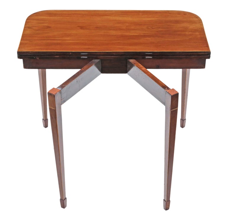 Tea Console Antique Georgian Mahogany Folding Card Tea Console Table at 1stDibs