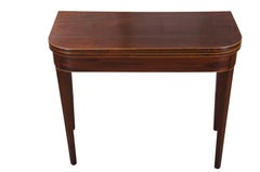 Antique Georgian Mahogany Inlaid Flip Top Gateleg Game Card Tea Console Table