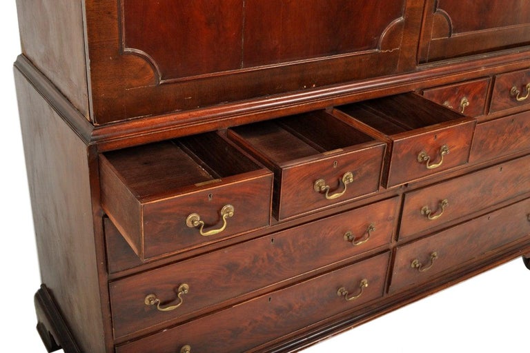 Antique Mahogany Linen Press/ Chest of Drawers, circa
