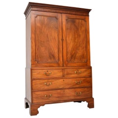 Antique Georgian Mahogany Linen Press