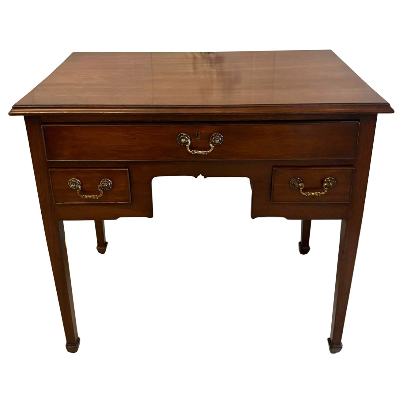 Antique Georgian Mahogany Lowboy / Hall Table / Small Desk For Sale