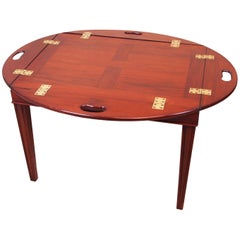 Antique Georgian Mahogany Oval Butlers Tray on Stand