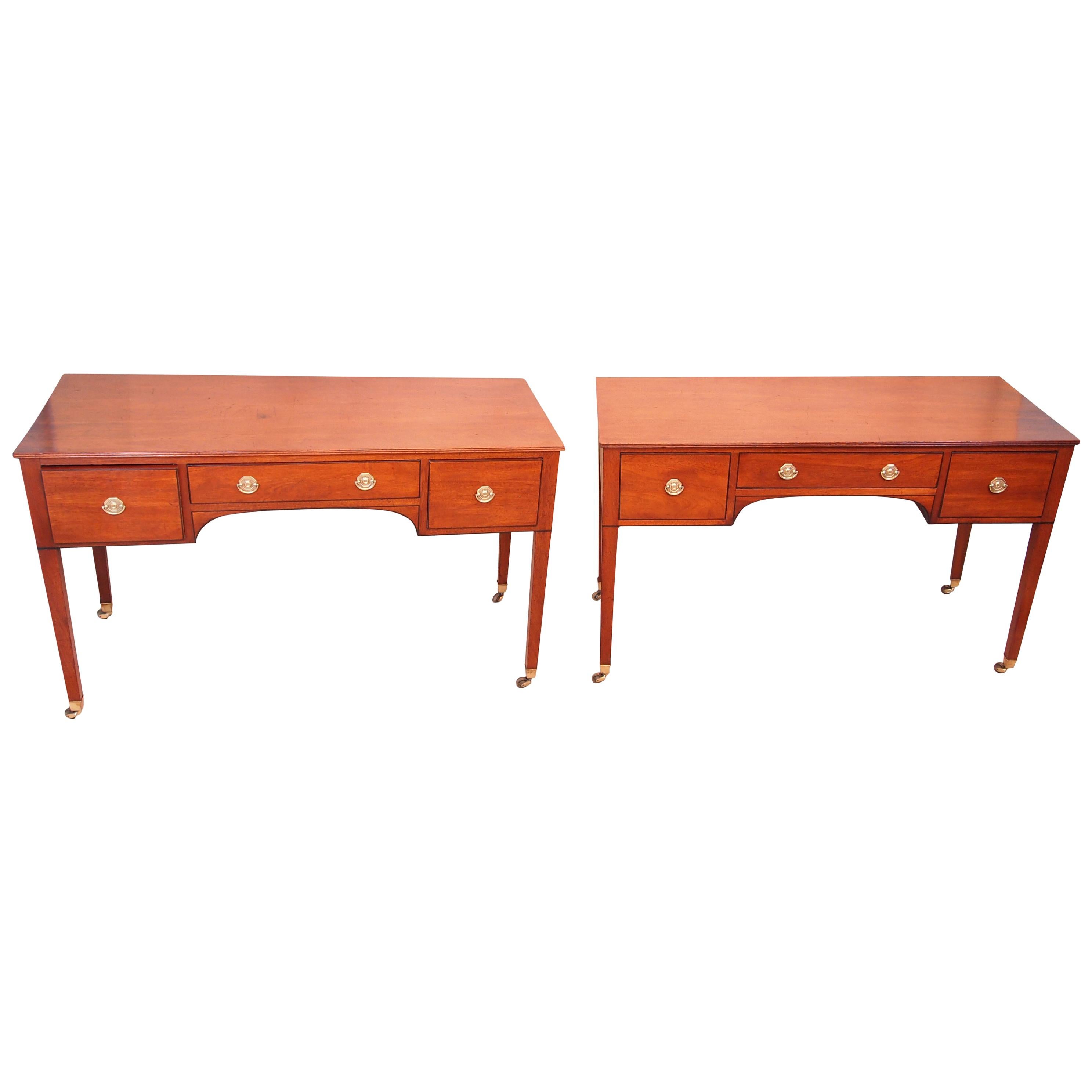 Antique Georgian Mahogany Pair of Dressing Tables