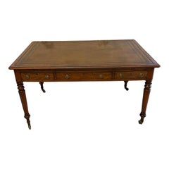 Antique Georgian Mahogany Partners Library Writing Desk With Leather Slide