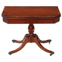 Antique Georgian Mahogany Folding Card Tea Console Table