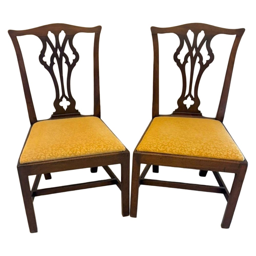 Antique Georgian Mahogany Side Chairs Pair English