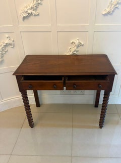 Antique Georgian Mahogany Side Table With Barley Twist Legs
