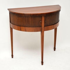 Antique Georgian Mahogany Tambour Front Console Table