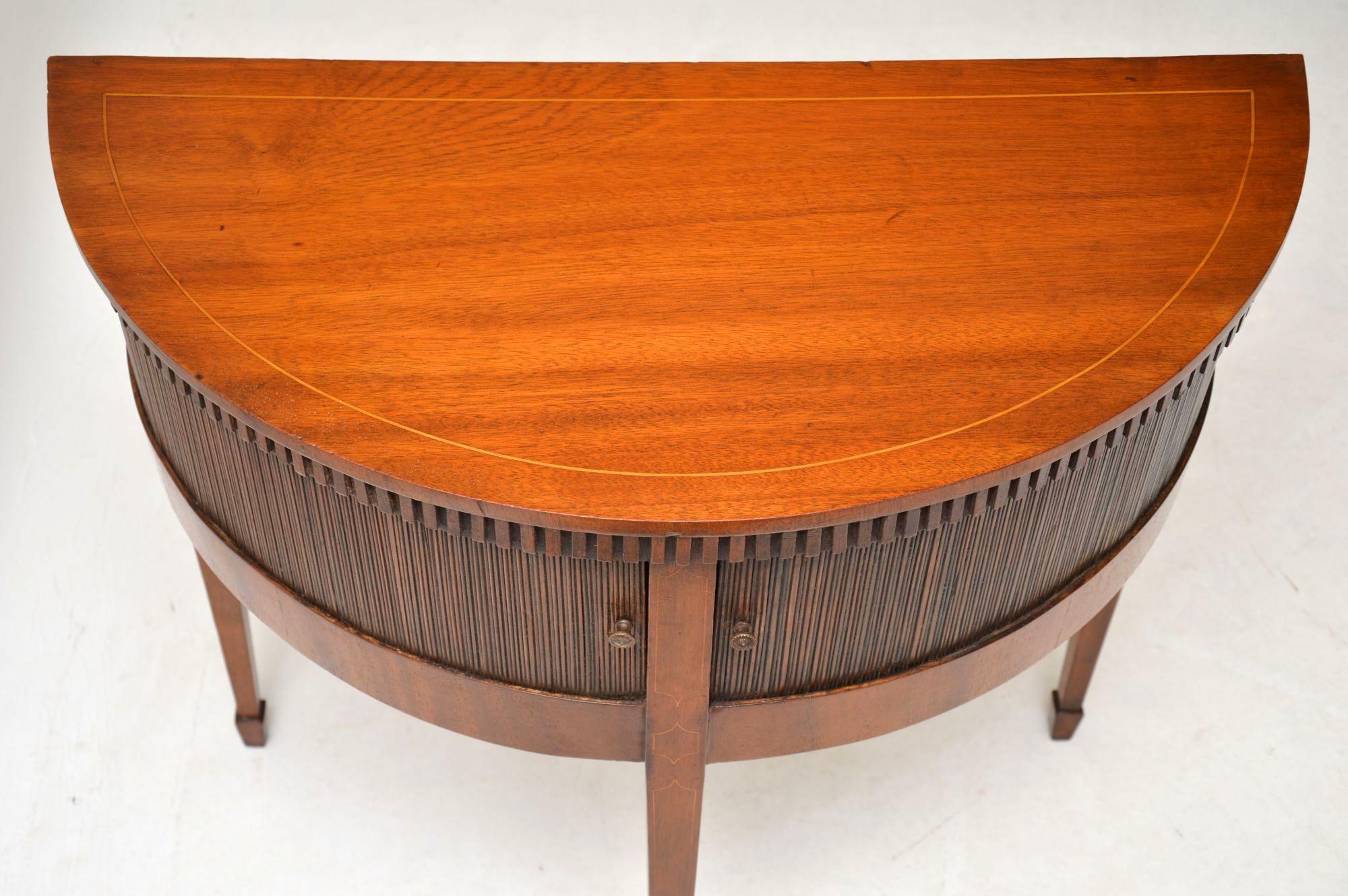 Late 18th Century Antique Georgian Mahogany Tambour Front Console Table