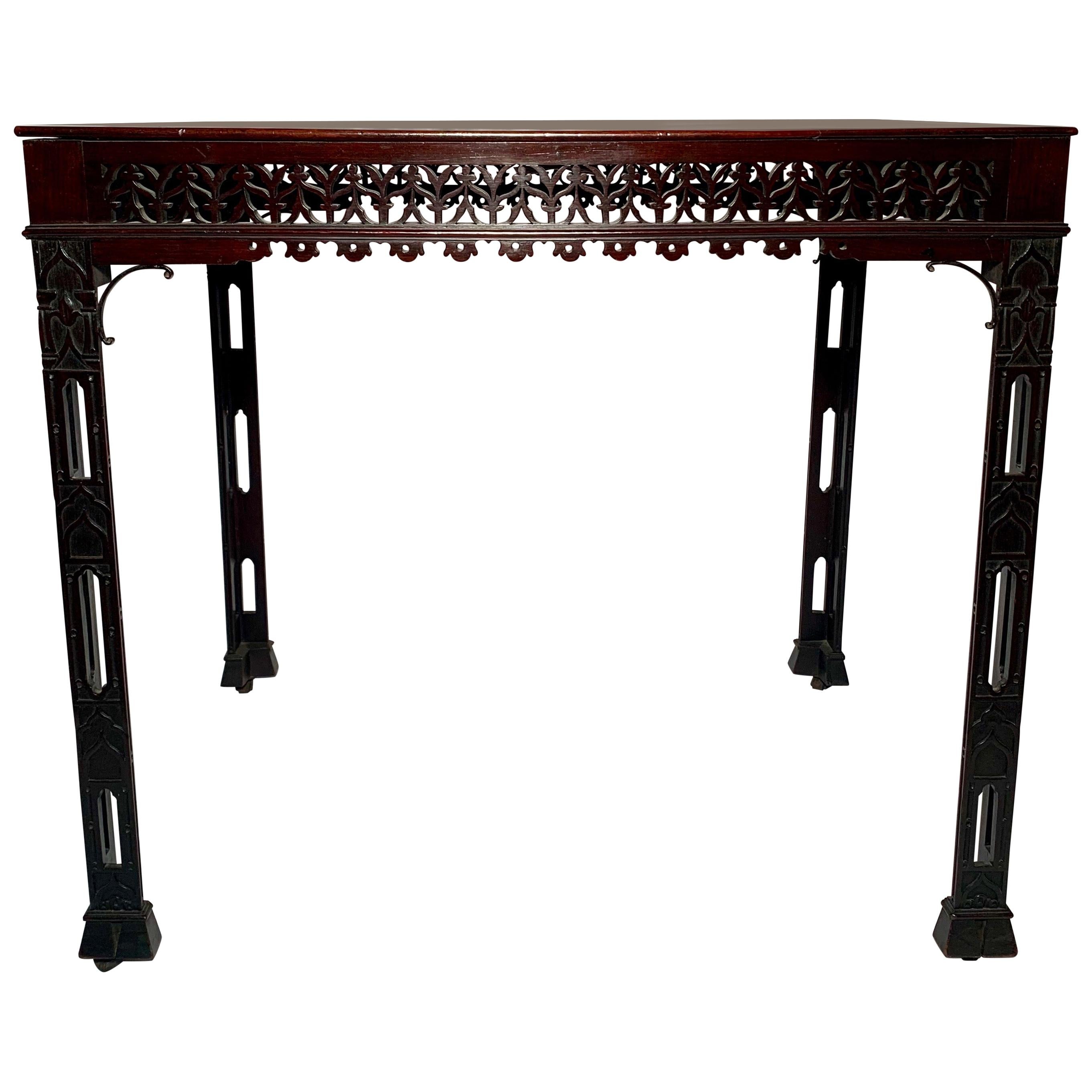 Antique Georgian Mahogany Tea Table, circa 1870 For Sale