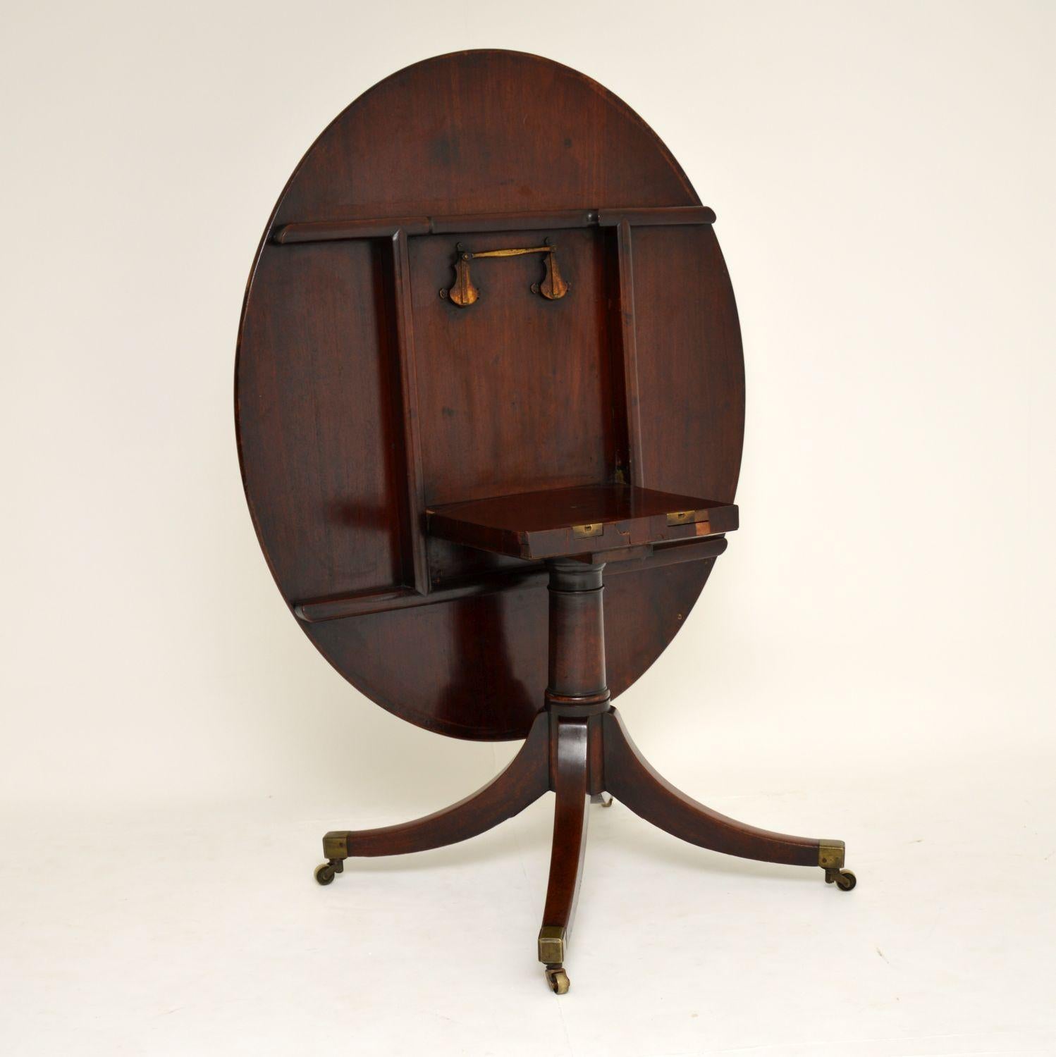 Antique Georgian Mahogany Tilt Top Dining Table 1