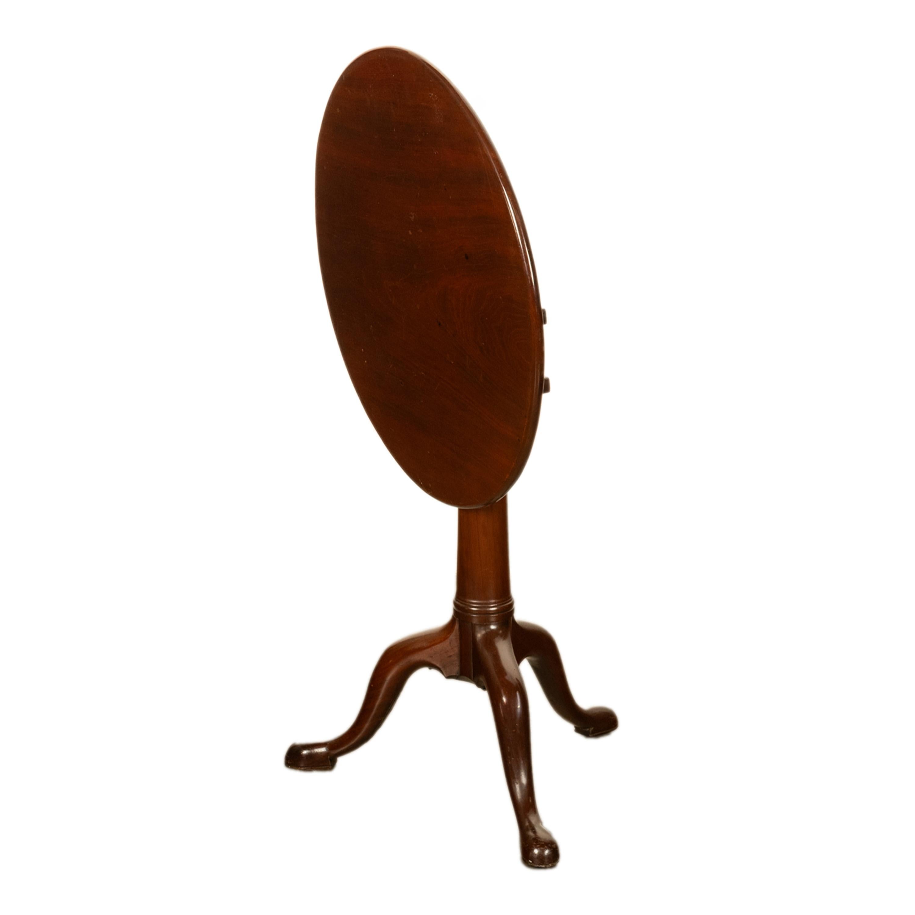 Antique Georgian Mahogany Tilt Top Tripod Pedestal Wine Table Candlestand 1760 For Sale 1
