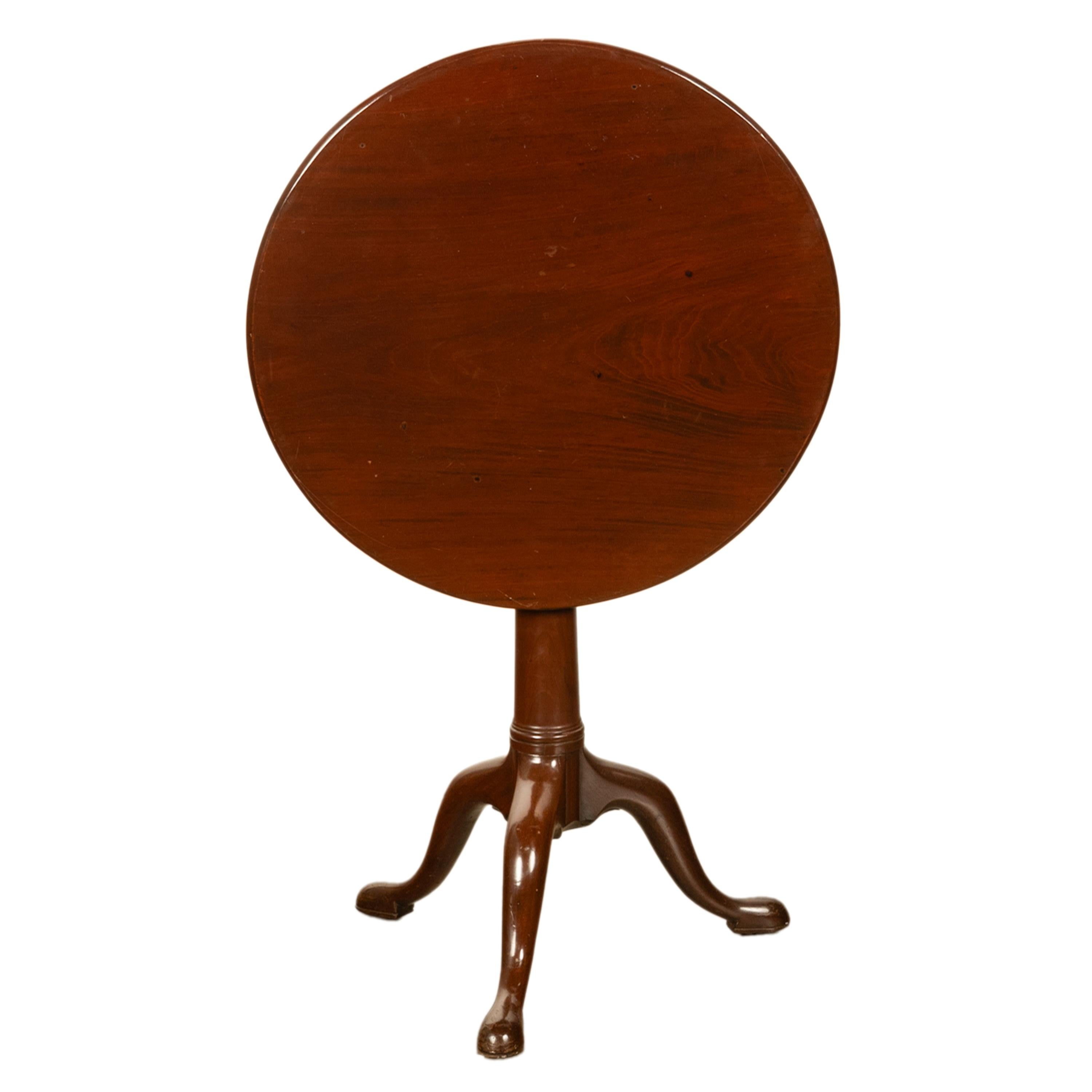 Antique Georgian Mahogany Tilt Top Tripod Pedestal Wine Table Candlestand 1760 For Sale 2