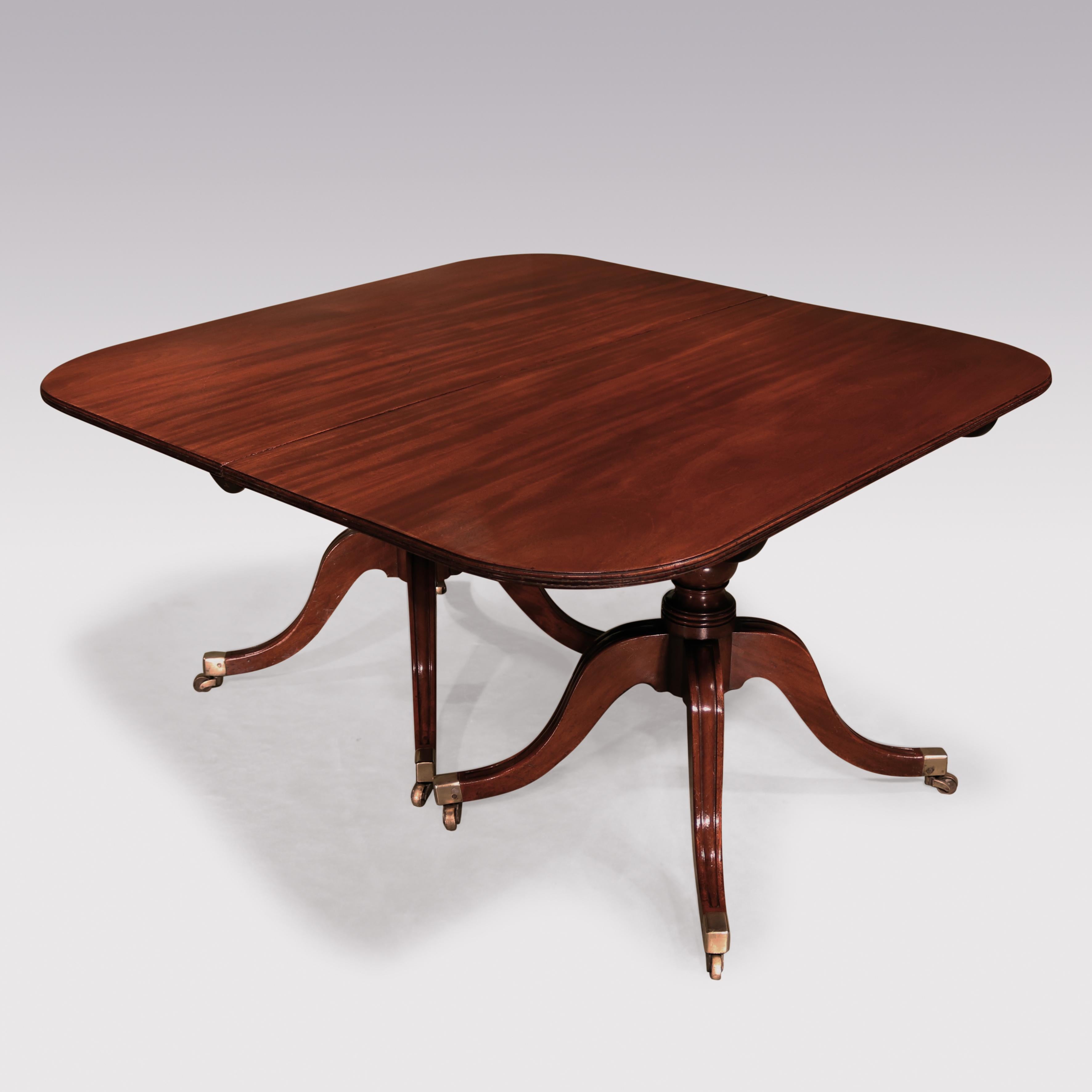 George III Antique Georgian Mahogany Two-Pedestal Dining Table