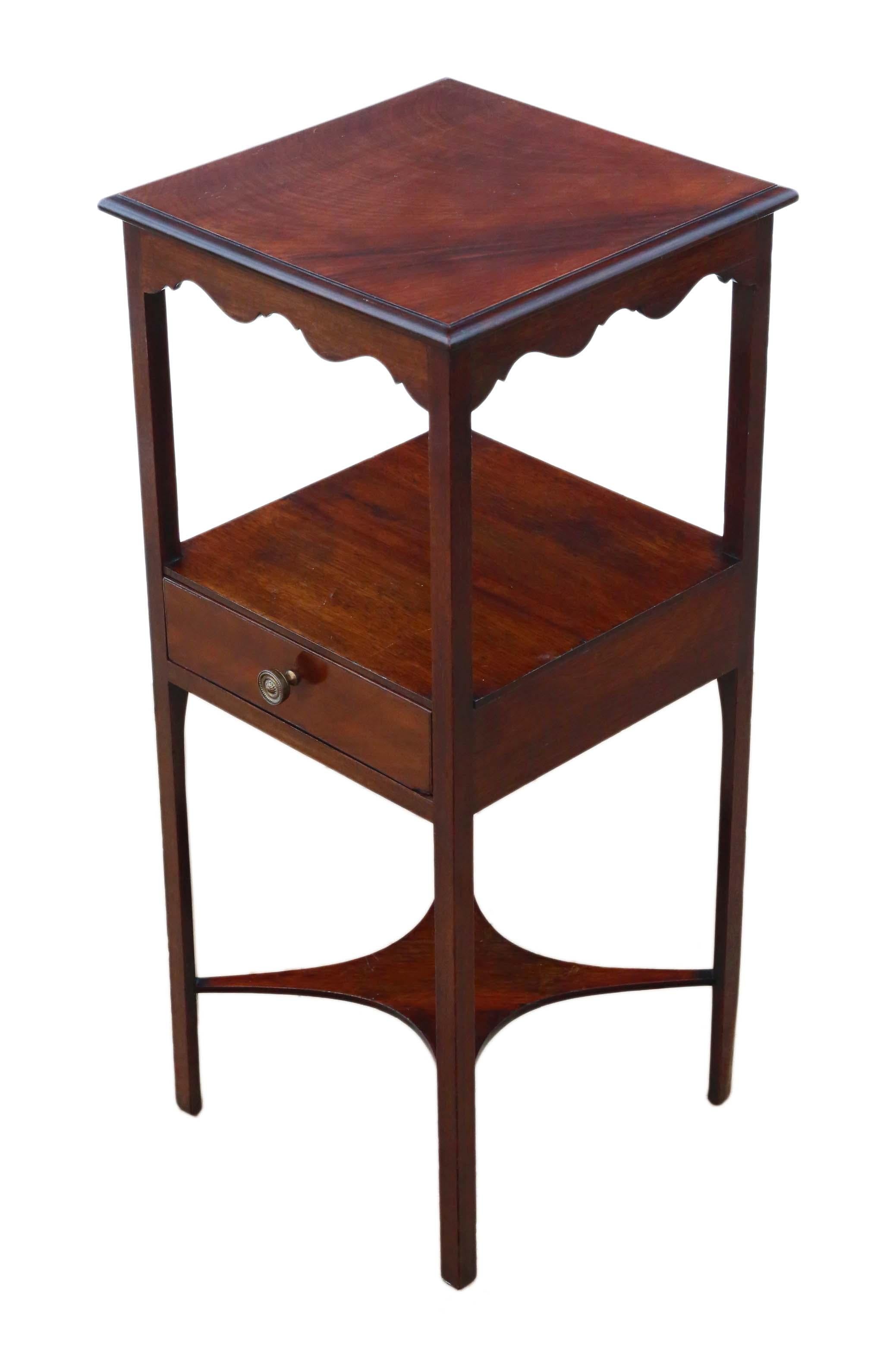 Early 19th Century Antique Georgian Mahogany Washstand Bedside Table Nightstand
