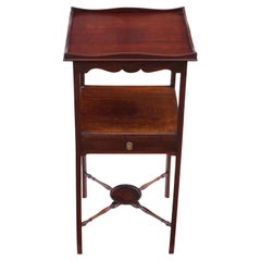 Antique Georgian Mahogany Washstand Bedside Table Nightstand