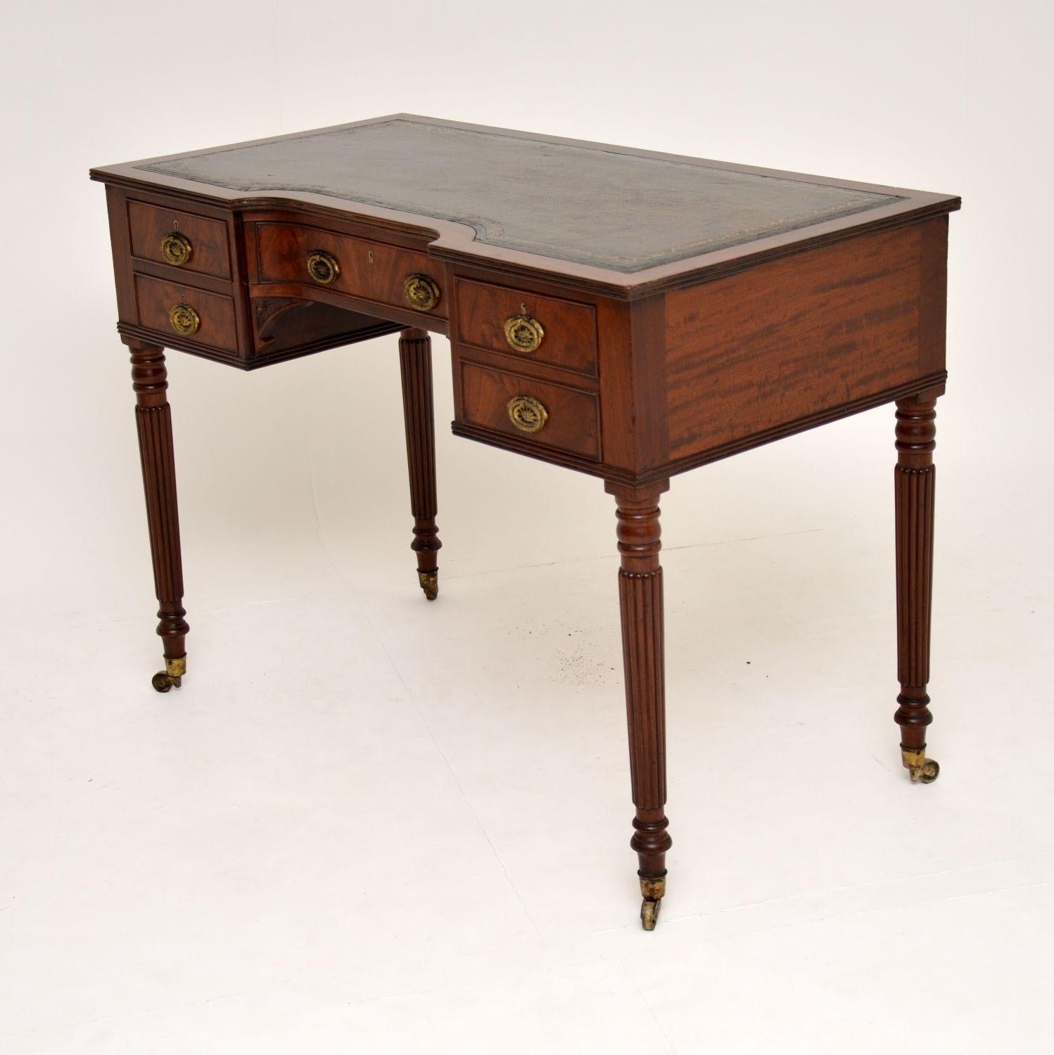 Leather Antique Georgian Mahogany Writing Table / Desk