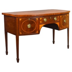 Antique Georgian Mahogony Inlaid Bowfront Sideboard