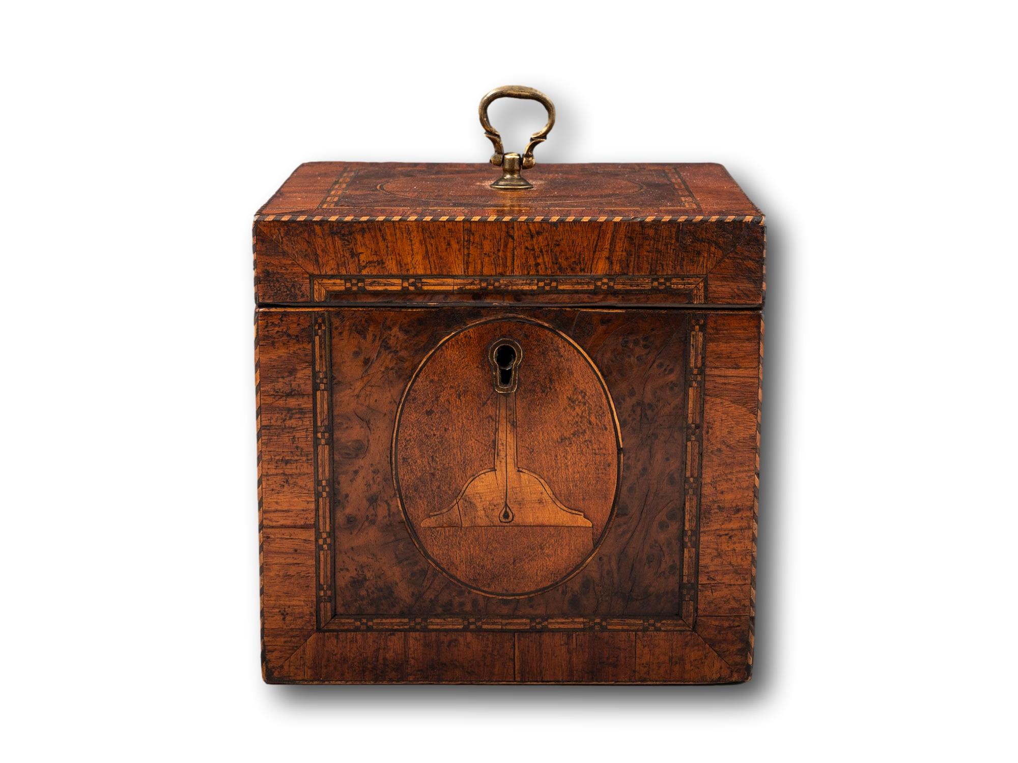 English Antique Georgian Masonic Freemasons Tea Caddy For Sale